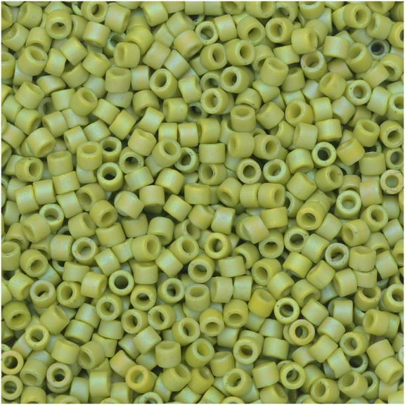 Miyuki Delica Seed Beads, 11/0 Size, 7.2 Gms, #2309 Fr Glazed Rainbow Olive