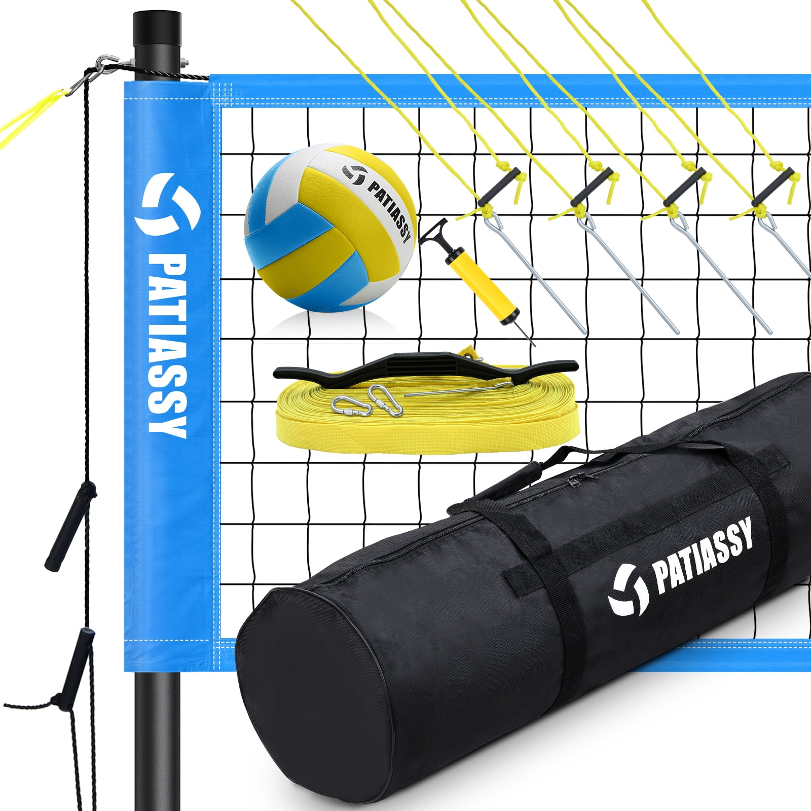 Volleyball Net for Backyard with Net Tension Adjuster Professional Portable Volleyball Set with