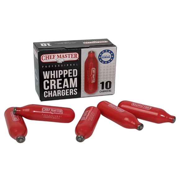 Cargadores de crema batida Chef Master N2O (paquete de 10) - 8 g