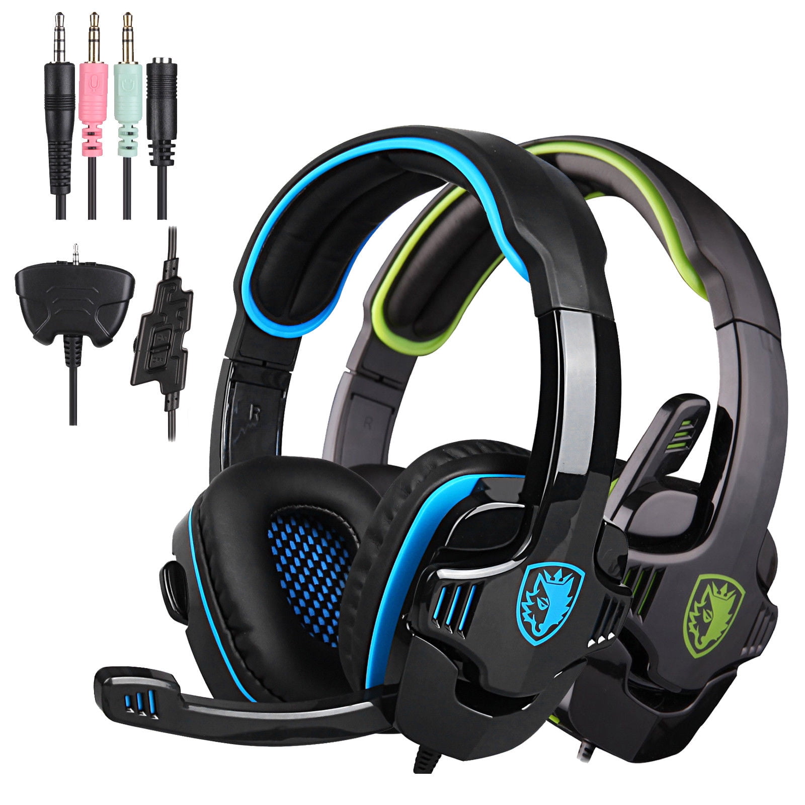 SA708 GT Sades Wired 3.5mm Stereo Universal Gaming Headset with Microphone Black/Blue 