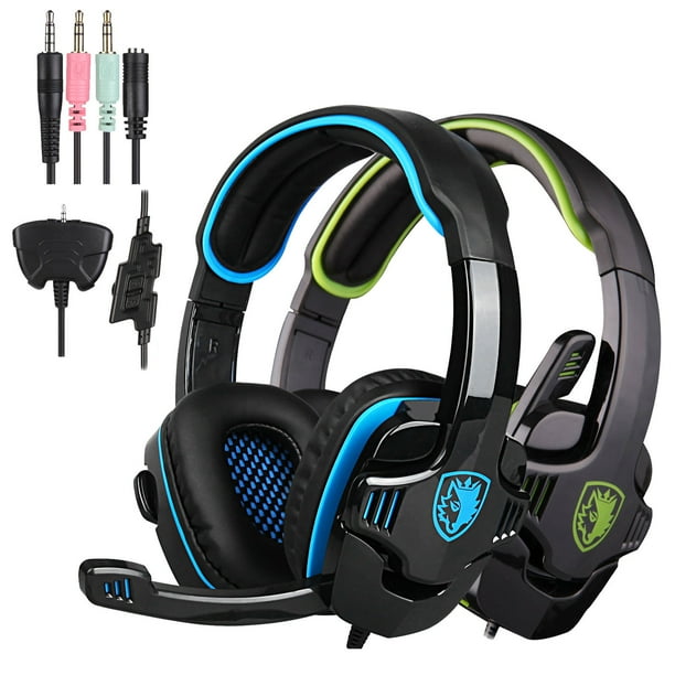 Sades Sa 708 Gt Stereo Hifi Gaming Headset Headphone With Microphone For Ps4 Xbox360 Pc Mac Iphone Smartphone Laptop Green Walmart Com Walmart Com