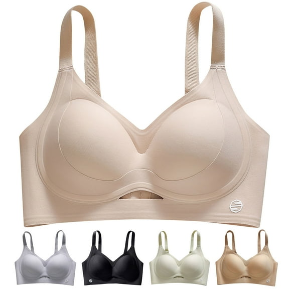 YHAJDS Women Large Size Bras,Womens Bras Wireless Bra for Women Thin Seamless Bras with Soft Gel Strips Fixed Cups that Avoid Empty Space Comfortable and Invisible Under Clothing for Daily Use
