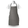 thumbnail image 3 of Stripe Apron, Retro Print Simple Geometric Pattern with Overlap and Nested Circles, Unisex Kitchen Bib with Adjustable Neck for Cooking Gardening, Adult Size, Charcoal Grey Eggshell, by Ambesonne, 3 of 4