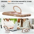 thumbnail image 2 of for iPhone 17 Pro Max Case with Stand, Built-In 360° Rotation Ring Kickstand, Compatible with MagSafe, Luxury Ultra Slim Drop Protective Lightweight Non-Slip Bumper Frame Phone Cover, Brown, 2 of 8
