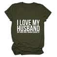 thumbnail image 1 of Camiseta del alfabeto para mujer, camiseta holgada de manga corta con cuello redondo y estampado de letras I LOVE MY HUSBAND para mujer, 1 of 5
