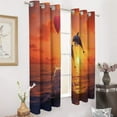 thumbnail image 2 of Sunset Jumping Dolphin Window Curtain Panels Grommet Blackout Curtains Blackout Curtains for Living Room, 2 of 7