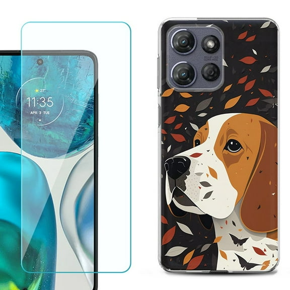 For Motorola Moto G 5G 2025 Phone Case Cover with Tempered Glass Screen Protector, by OneToughShield - Beagle