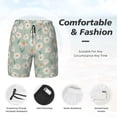 thumbnail image 5 of Lsque Mens Swim Trunks Daisies Flowers Pattern - Bathing Suit Compression Liner - Beach Swim Shorts Swimwear - (S-3XL) - Stretch Quick Dry -Small, 5 of 9