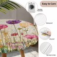 thumbnail image 3 of Spring Floral Round Tablecloth for 36-44 Inch Tables,Fitted Table Cover with Elastic Edge,Summer Botanical Watercolor Flowers Pastoral Waterproof Outdoor Table Cloth Protector for Patio Garden Dinner, 3 of 9