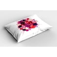thumbnail image 2 of Ambesonne Fuchsia Pillow Sham 2 Pack, Bouquet of Exotic Flowers, 30"x20", Dark Purple Pale Peach, 2 of 3