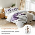thumbnail image 7 of Transparent Effect Floral Bedding Duvet Cover Set King Size 4 Pieces Delicate Purple Tulip Bedding Set with Zipper Closure, 1 Comforter Cover 92x106 Inches 1 Flat Sheet & 2 Pillow Cases, 7 of 7