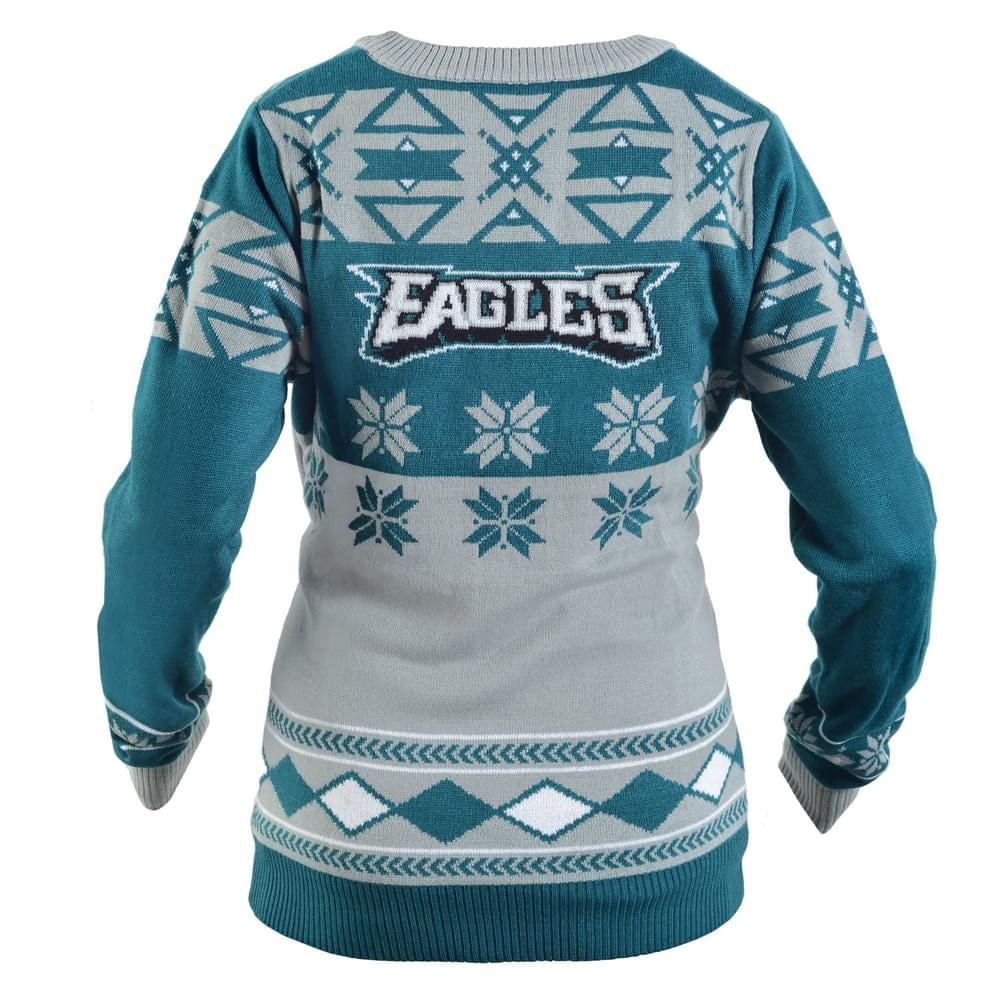 Philadelphia Eagles NFL Women s Big Logo V Neck Ugly Christmas Sweater Small Walmart