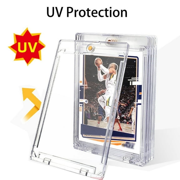 Jingyang 130PT Magnetic Card Holders, 18ct One Card Touch Holder, Baseball Card Protectors Hard Plastic, Magnetic Card Case