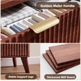 thumbnail image 5 of EastVita Fluted Dresser for Bedroom with 5 Deep Drawers 47in Tall Chest of Drawers with Faux Marble Top Curved Profile Design Modern Wooden Dresser for Living Room Kids Room Hallway-Walnut, 5 of 7