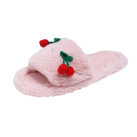 

QYZEU Womens Beach Sandals Womens Slip On Slippers Womens Slippers Indoor Home Fashion Fruits Lightweight Winter Warm Cotton Slippers