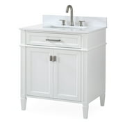 Tennant Brand 30 Modern White Bathroom Vanity with White Quartz Top