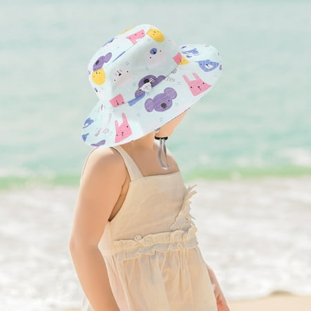 

dmqupv Toddler Boys Winter Hats Spring Beach Hats Sun Chin Hat Adjustable Cartoon Cute Sun Kids Cap Summer Kids Hunting Hats F One Size