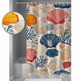 thumbnail image 3 of Small Stall Shower Curtain 36x72 Inch Narrow Half Size Shell Coastal Bath Curtains Bathroom Decor Ocean Summer Beach Nautical Coral Waterproof Fabric Shower Curtain Set with Hooks 36 Inch, 3 of 6