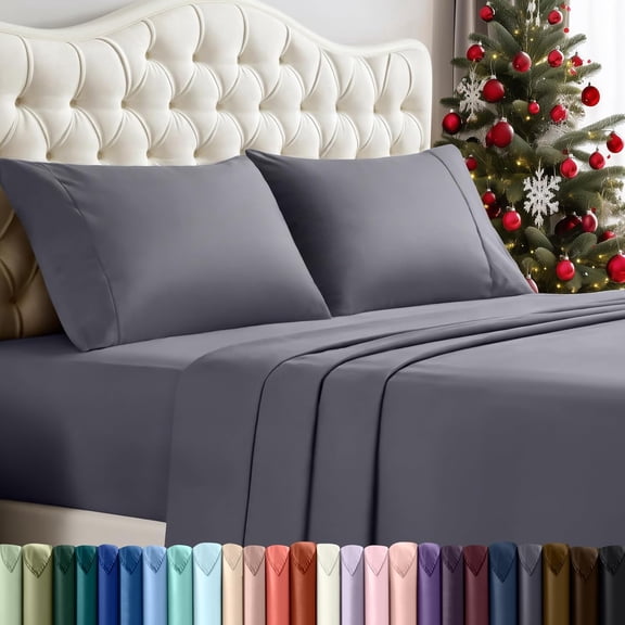 Utopia Bedding Full Sheet Set – 4 Piece Bed Sheets for Full Size Bed, Soft and Breathable Microfiber, Includes 1 Fitted Sheet, 1 Flat Sheet and 2 Pillowcases (Grey)