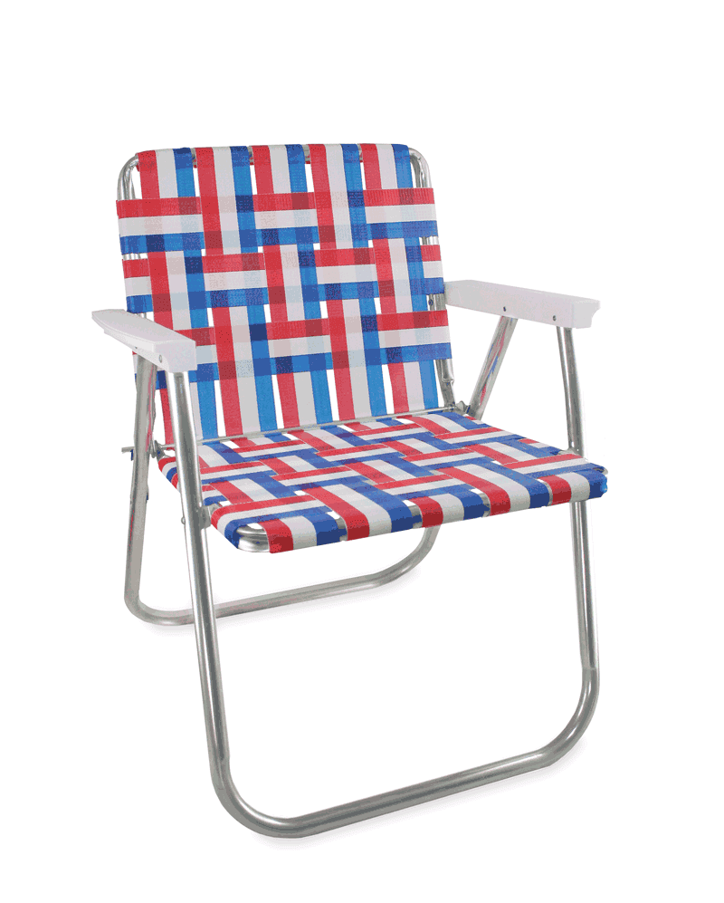 Lawn Chair USA Aluminum Webbed Chair (Picnic Chair, Old Glory with