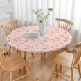 thumbnail image 3 of Pink Cartoon Unicorn Rainbow Cloud Bird Pattern Round Fitted Tablecloth with Elastic Edge,Dining Table Cover Waterproof,Outdoor Round Tablecloth for Camping,Dining,Indoor and Outdoor, 3 of 7