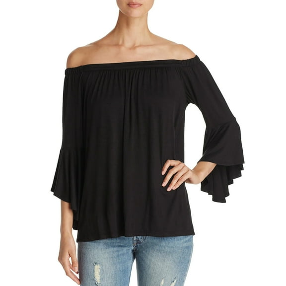 Alison Andrews Women's Black Off-the-Shoulder Top