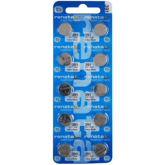 Silver Oxide Watch Battery 391 - SR1120W (10 Batteries) …, Precision battery from Renata, Considered to be the best batteries in the world. By Renata