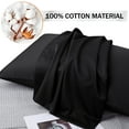 thumbnail image 2 of Unique Bargains Breathable Zipper Closure Cotton Pillowcases 2 Pcs Black Standard, 2 of 8