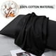 thumbnail image 4 of Funda de Almohada de 100% Algodón, Juego de 2 Suaves Transpirables Fundas Almohada con Cierre de Cremallera para Dormitorio Hotel Moderno - Negro, 51x91cm, 4 of 6