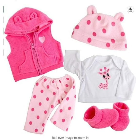 Miaio 17-20 inch Reborn Baby Dolls Clothes Suit - Newborn Baby Doll Matching Outfit Accessories Gift Set