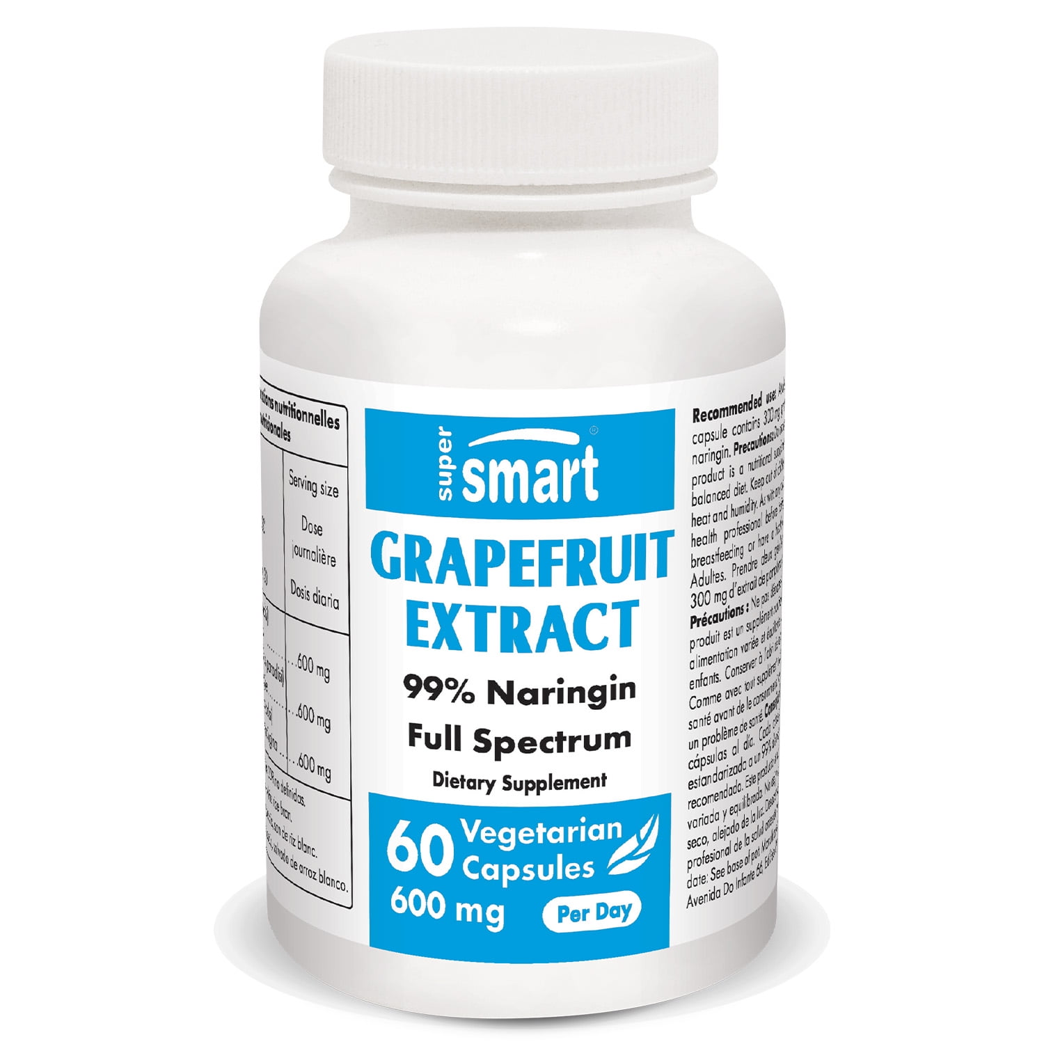 Supersmart Grapefruit Extract Supplement 600 mg per Day 99 