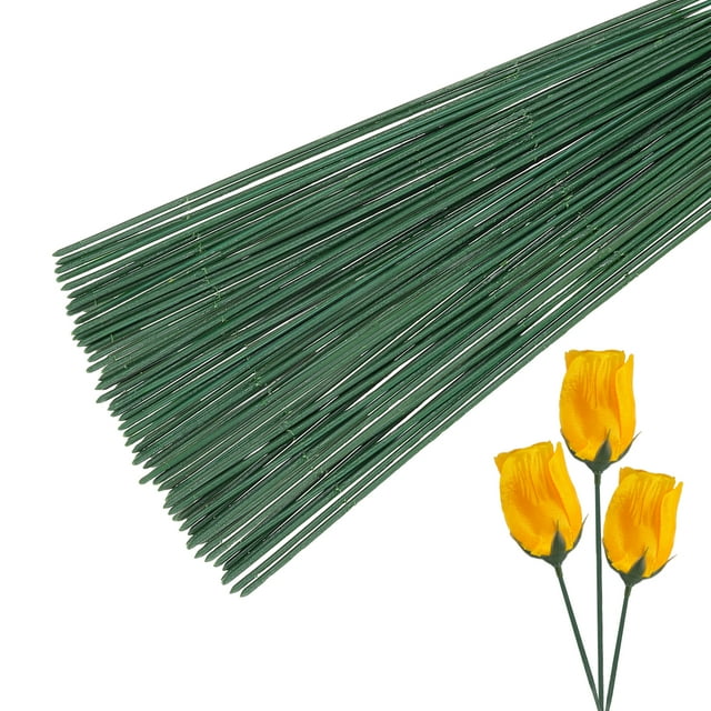 Alambre floral de 10 pulgadas Uxcell, varilla floral de plástico para arreglos florales, verde 200 piezas