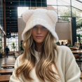 thumbnail image 2 of Woman Winter Cute Ears Knit Hat Ear Crochet Hat, 2 of 5
