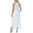 thumbnail image 3 of INSPIRAR CHIC Mono Elegante de Mujer con Cuello Halter Sin Mangas, Mono Formal de Pierna Ancha XS Blanco, 3 of 6