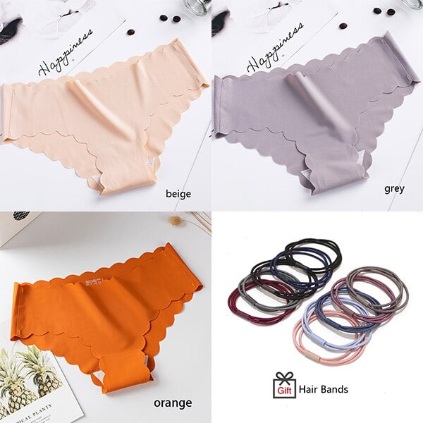 3 unids/set Bragas sin costuras para mujer, ropa interior de seda deslizante, calzoncillos femeninos, Bragas de satén con volantes para mujer, Bragas suaves para niña Tan Jianjun unisex
