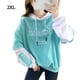 thumbnail image 1 of Sudadera con capucha para mujer, manga larga, parte superior delgada, suelta, patchwork, suéter con capucha, azul, XXL Methold AP001297-12B, 1 of 7