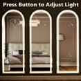 thumbnail image 6 of BEAUTYPEAK 68" x 26" LED Arched Full Length Mirror Standing Floor Mirror,White, 6 of 7