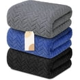 thumbnail image 1 of Toallas de Baño de Microfibra 3 Piezas – Juego de Toallas Corporales Ultra Suaves de Secado Rápido – Toalla Multiusos para SPA, Gimnasio, Viaje y Playa (Negro+Gris Oscuro+Azul Oscuro), 1 of 4