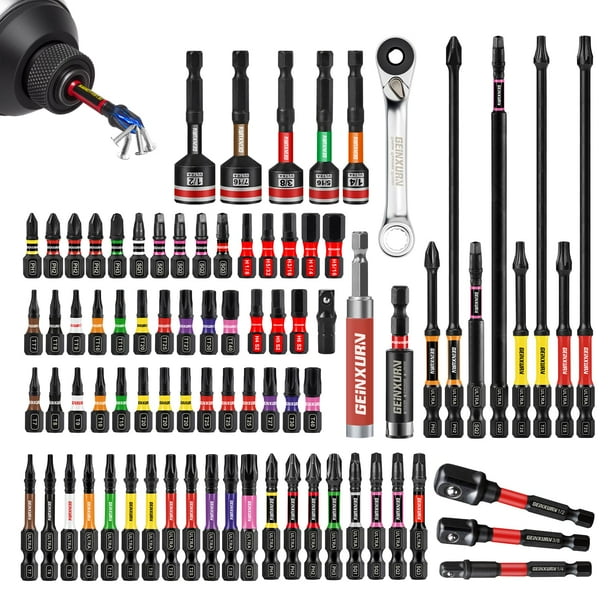 Set de Puntas para Destornillador GEINXURN 82 Piezas Acero S2 Magnéticas