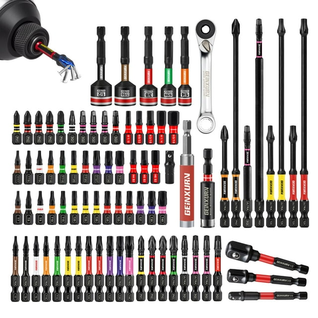 Set de Puntas para Destornillador GEINXURN 82 Piezas Acero S2 Magnéticas
