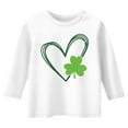 thumbnail image 3 of lnmuld Cute Tops Stylish Girls Graphic St Patricks Day Tee Fashionable Versatile Round Neck Three Quarter Sleeve Casual Shirt Size:9-10 Years, 3 of 4