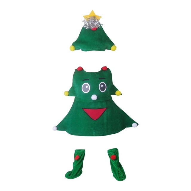 Divertido disfraz de árbol de Navidad para niños, conjunto de ropa para niños, niñas y niños, traje de Cosplay 110cm Yuyangstore vestido de traje