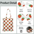 thumbnail image 5 of Cute Strawberry Canvas Tote Bag – Reusable Grocery Bag with Watercolor Red Berry & Kawaii Fruit Print for Strawberry Lovers & Summer Style Fans, 5 of 7
