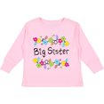 thumbnail image 3 of Inktastic Big Sister - Bright Flowers Girls Long Sleeve Toddler T-Shirt, 3 of 5