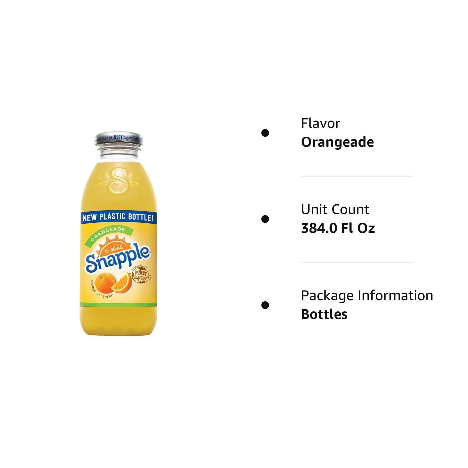 Snapple - Orangeade - 16 fl oz 24 Plastic Bottles