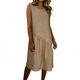 thumbnail image 1 of Largo Vestido Casual Multi-Color Suelto de Lino Cuello Redondo Primavera Vestido de Verano, Vestido de Lino Casual para las Mujeres Vacaciones Diarias, 1 of 7