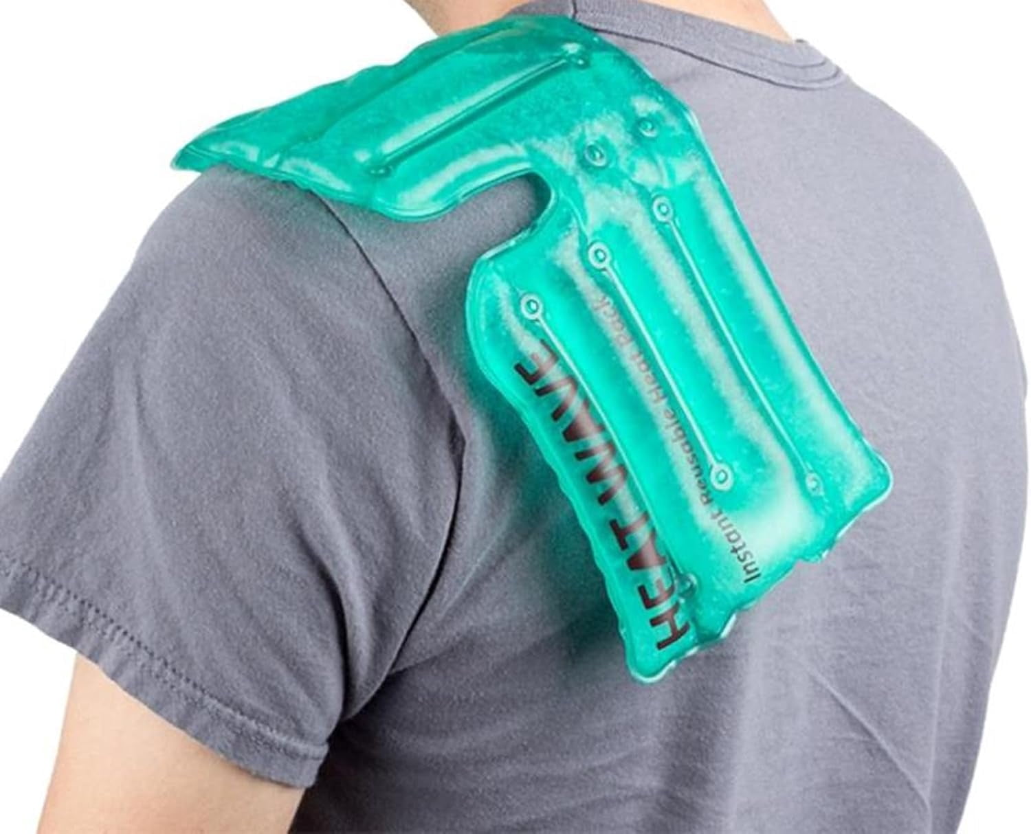 Heat Wave Instant Reusable Heat Pack 6"x18" Extra Large Green for Shoulders Back & Neck. Click Heat MADE in USA
