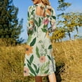 thumbnail image 5 of Floral Pattern Pretty Pastel Flowers Sweetheart Knot Flared Dress Fashion Design Large Size Loose Dress Spring Summer Women Dress, 5 of 9