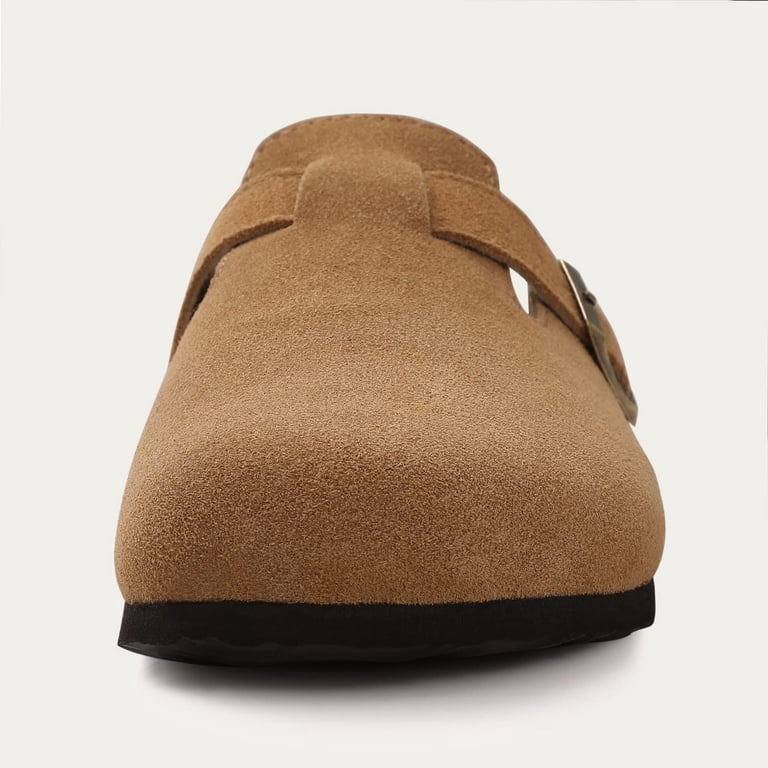 Women's Suede Clogs With Cork Footbed - Adjustable Swivel Strap Slip-On Mules (Potato Shoes 2025)