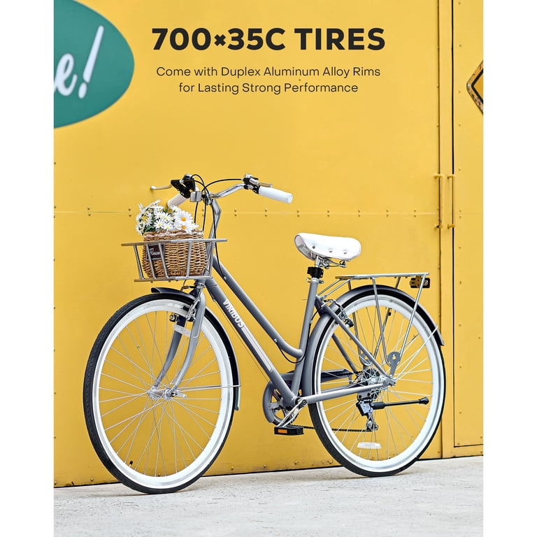 Hybrid Bike, 700c City Commute Cruiser Bike with 7 Speed